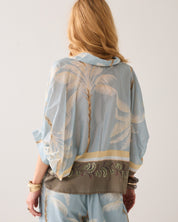 Shop Summum Woman Palm Tree Blouse Glacier Blue - Summum Woman