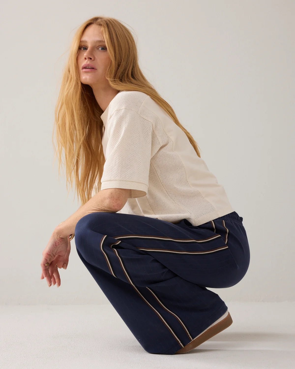 Shop Summum Woman Pinstripe Ttrousers - Summum Woman