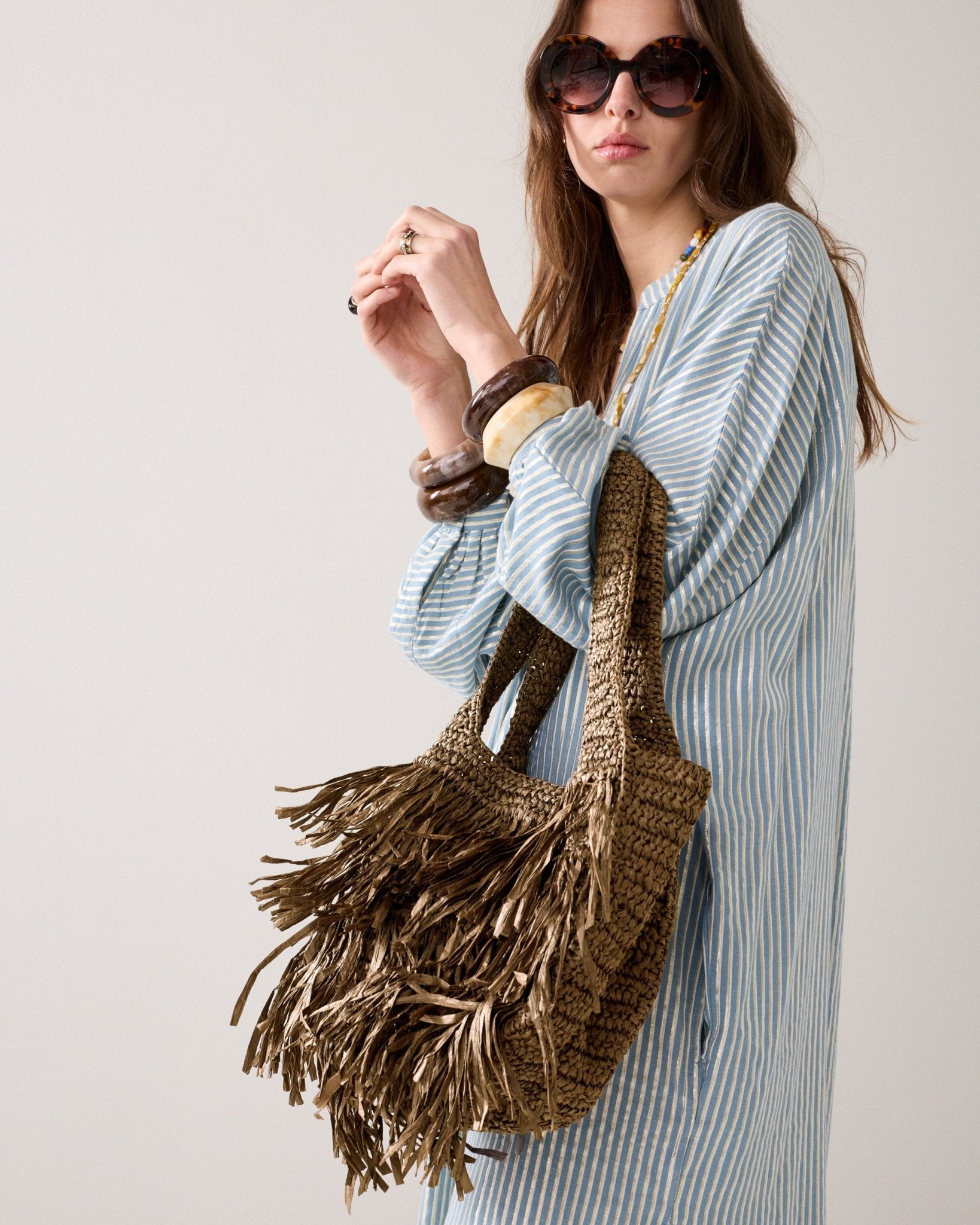 Shop Summum Woman Raffia Bag - Summum Woman