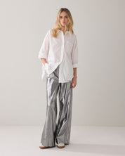 Shop Summum Woman Silver Wide Leg Pants - Summum Woman