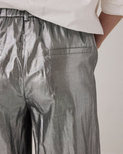 Shop Summum Woman Silver Wide Leg Pants - Summum Woman