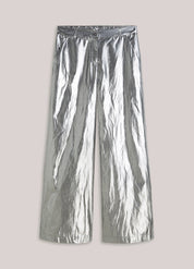 Shop Summum Woman Silver Wide Leg Pants - Summum Woman