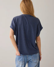 Shop Summum Woman Two-tone Lurex Stripe Top - Summum Woman