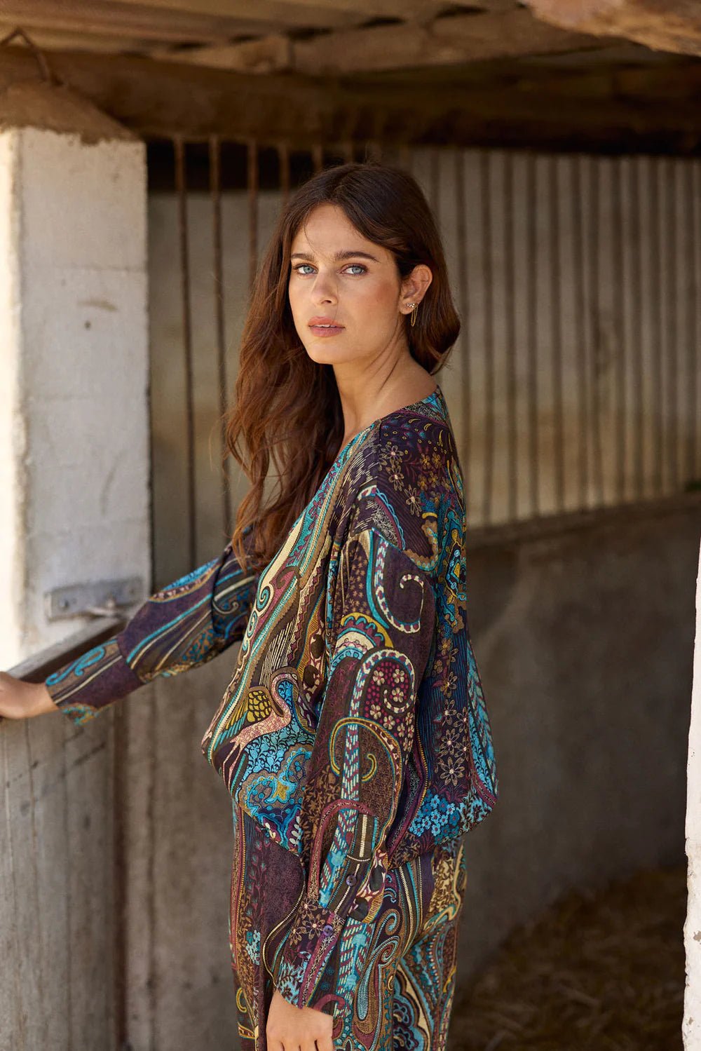 Shop Suri Silk Blouse in Lutetia Print - Lauren Vidal Paris