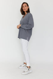 Shop Surman V - Neck Sweater | Slate Grey - Alexandra Australia