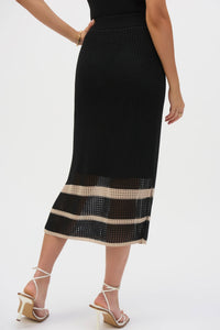 Shop Sweater Knit Open Stitch Stripe Skirt - Joseph Ribkoff