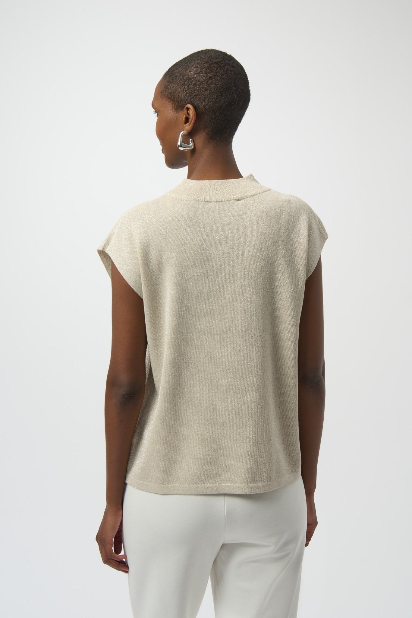 Shop Sweater Knit Sleeveless Pullover with Iron - On Detail - Joseph Ribkoff