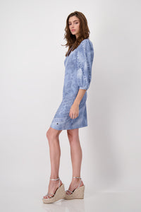 Shop T - Shirt Dress | Indigo Denim Pattern - Monari