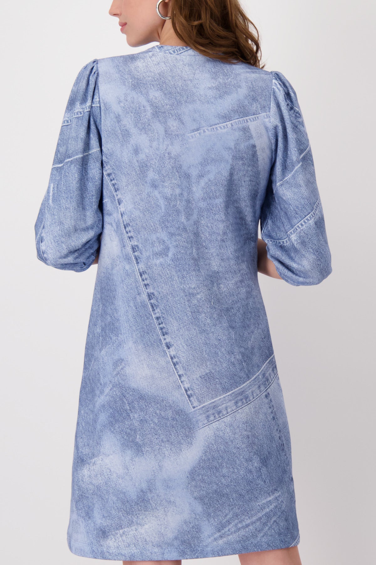 Shop T - Shirt Dress | Indigo Denim Pattern - Monari