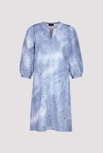 Shop T - Shirt Dress | Indigo Denim Pattern - Monari