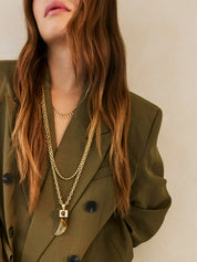Shop Talis Chains Cubic Zirconia Spike Drop Necklace – Gold - Talis Chains