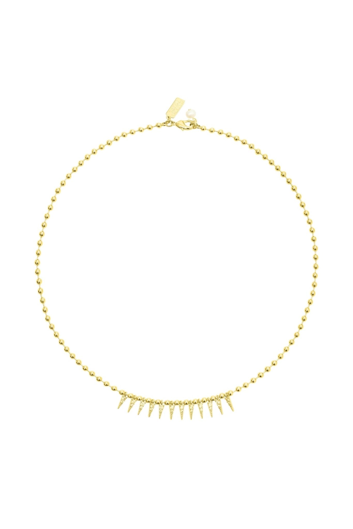 Shop Talis Chains Cubic Zirconia Spike Drop Necklace – Gold - Talis Chains