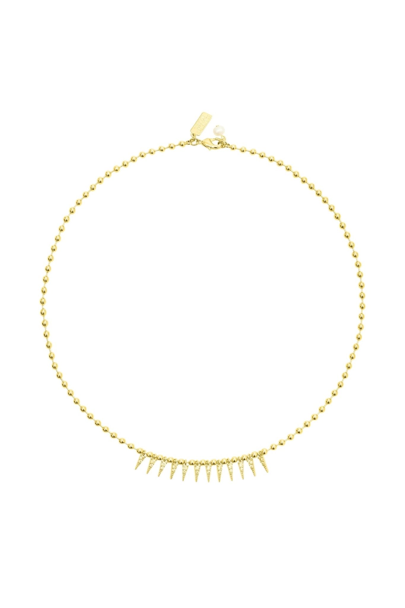 Shop Talis Chains Cubic Zirconia Spike Drop Necklace – Gold - Talis Chains