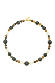 Shop Talis Chains Deconstructed Beaded Necklace- Black/Brown Multi - Talis Chains