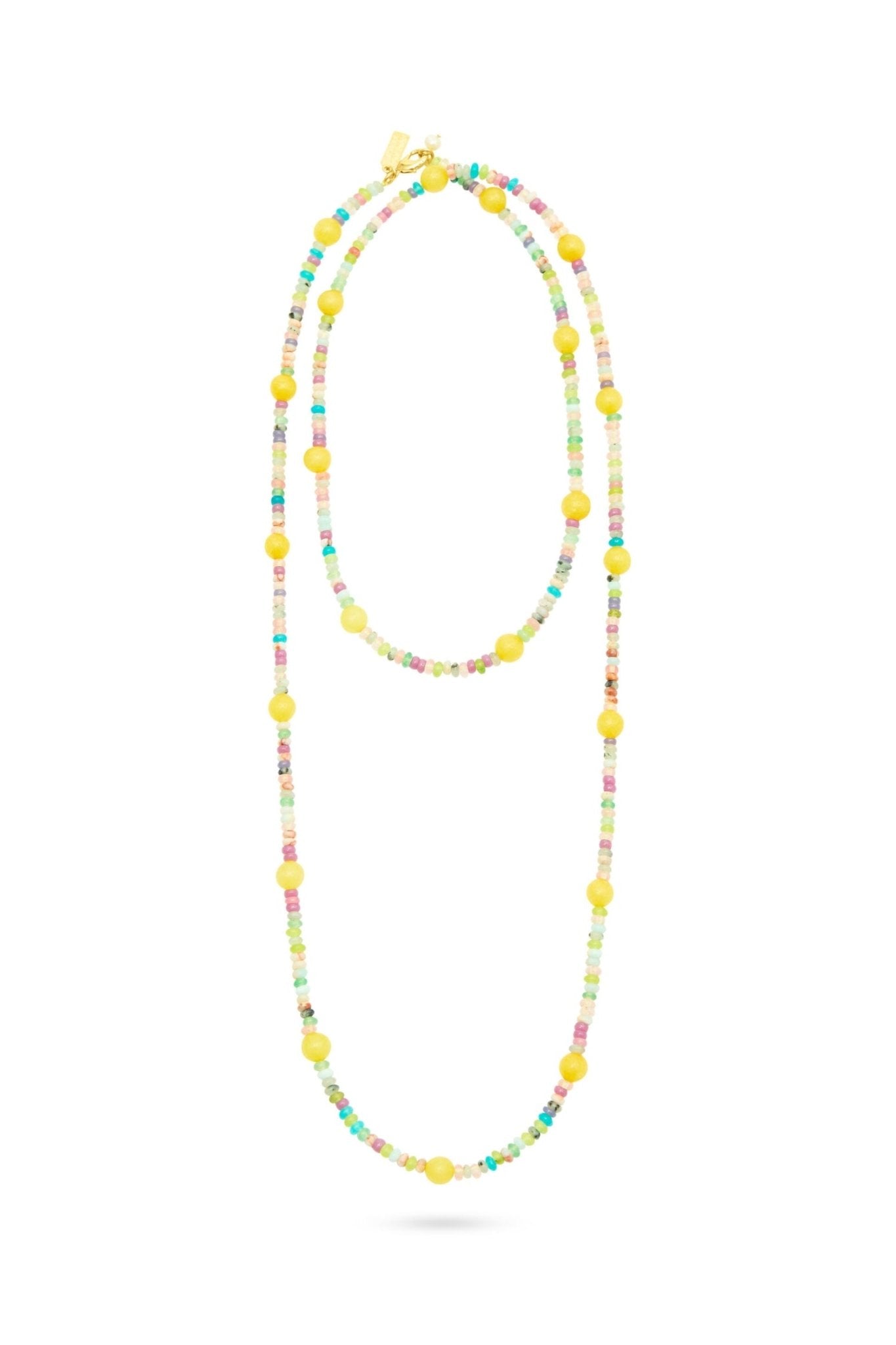 Shop Talis Chains Long Beaded Necklace — Yellow Jade - Talis Chains