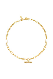 Shop Talis Chains T- Bar Pendant On Link Chain – Gold - Talis Chains