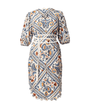 Shop Theia Viscose Scallop Embroidered Dress in Petinos Floros - OnceWas