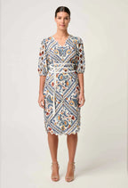 Shop Theia Viscose Scallop Embroidered Dress in Petinos Floros - OnceWas