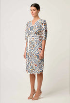 Shop Theia Viscose Scallop Embroidered Dress in Petinos Floros - OnceWas