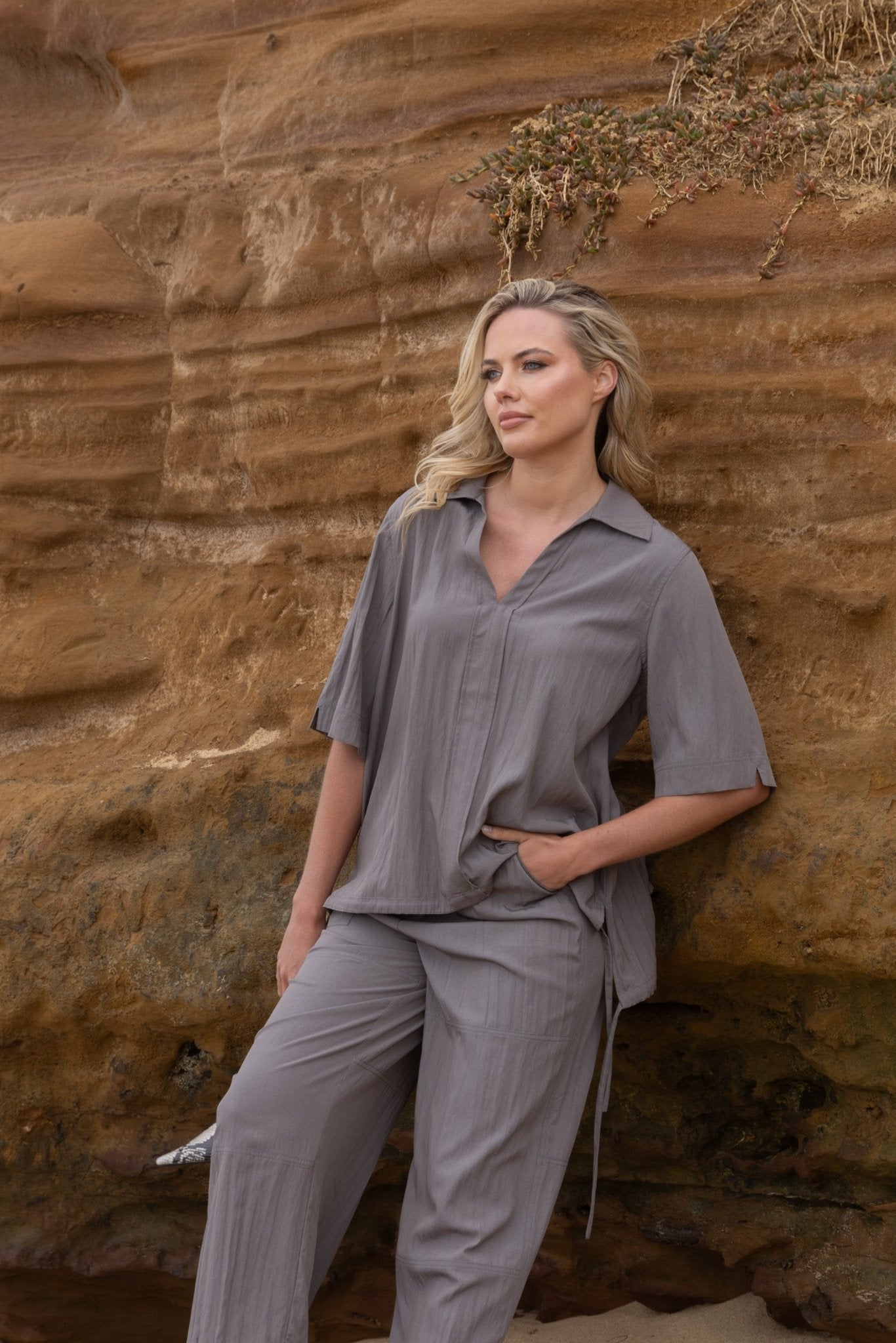 Shop Two - T's Crinkle S/Sleeve Top - Two - T's