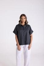 Shop Two - T's Dropped Shoulder Oversized Linen Shirt - Two - T's