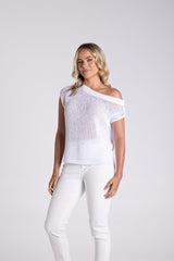 Two-T's Tape Yarn Boat Neck Sweater