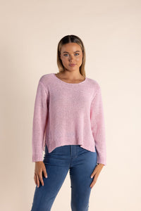 Shop Two T's Tape Yarn Knit 7/8 Sleeve | Pink Rose - Two T's