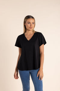 Shop Two T's V - Neck T-Shirt | Black - Two T's