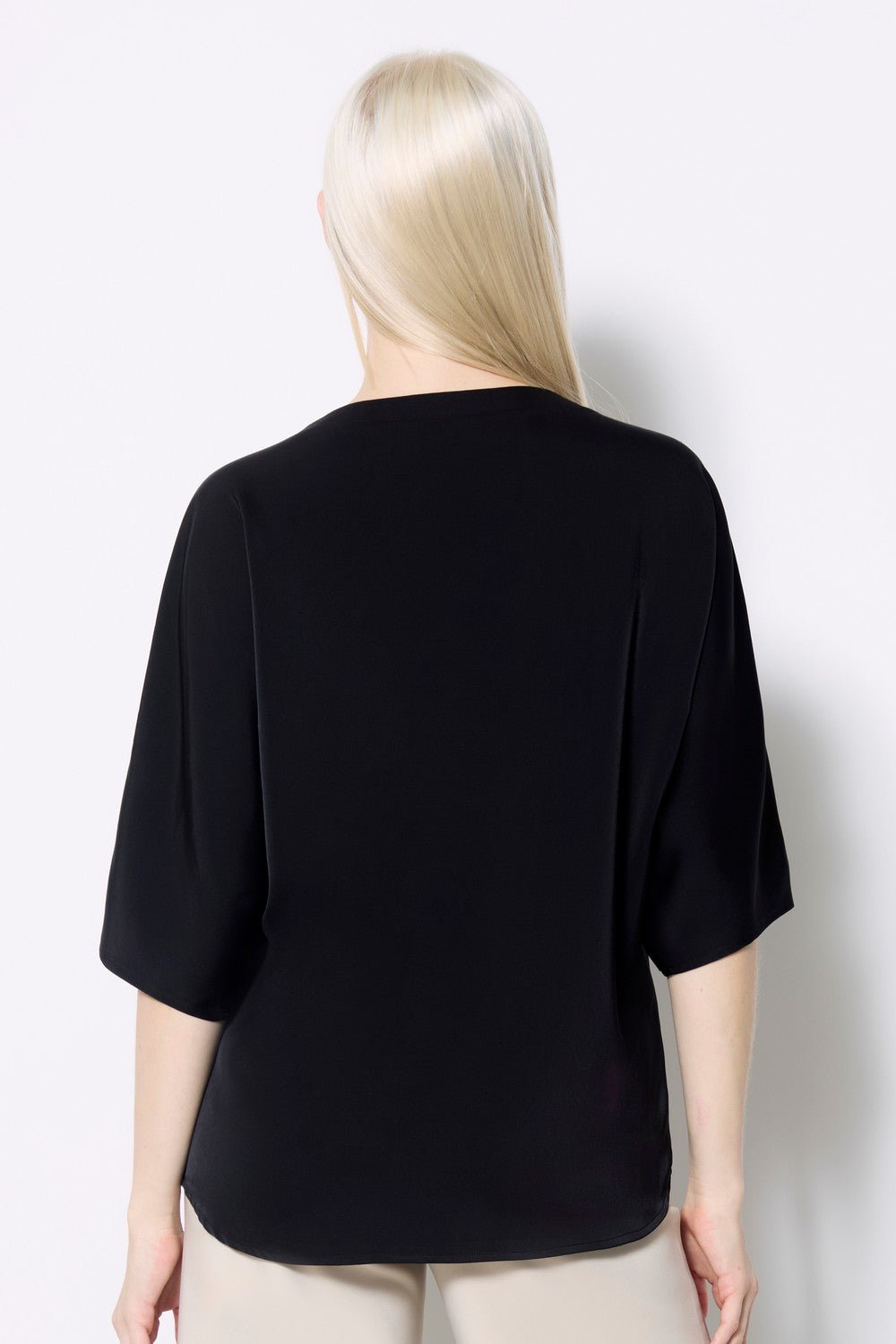 Shop UP! Pants Belize Satin Short Sleeve V Neck Top - UP! Pants