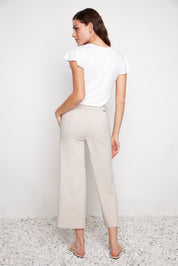 Shop UP! Pants Linen Effect Techno Wide Leg Cropped Pant 68881 - UP! Pants