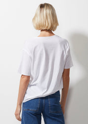 Shop V Neck Cotton Tee | White - Zaket & Plover