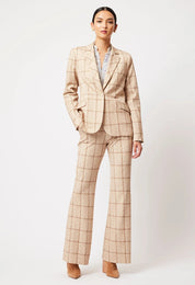 Shop Venus Ponte Blazer │ Oatmeal Check - ONCEWAS