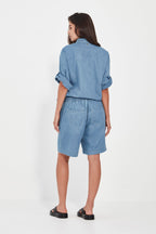 Shop Verge Alex Chambray Denim Short - Verge