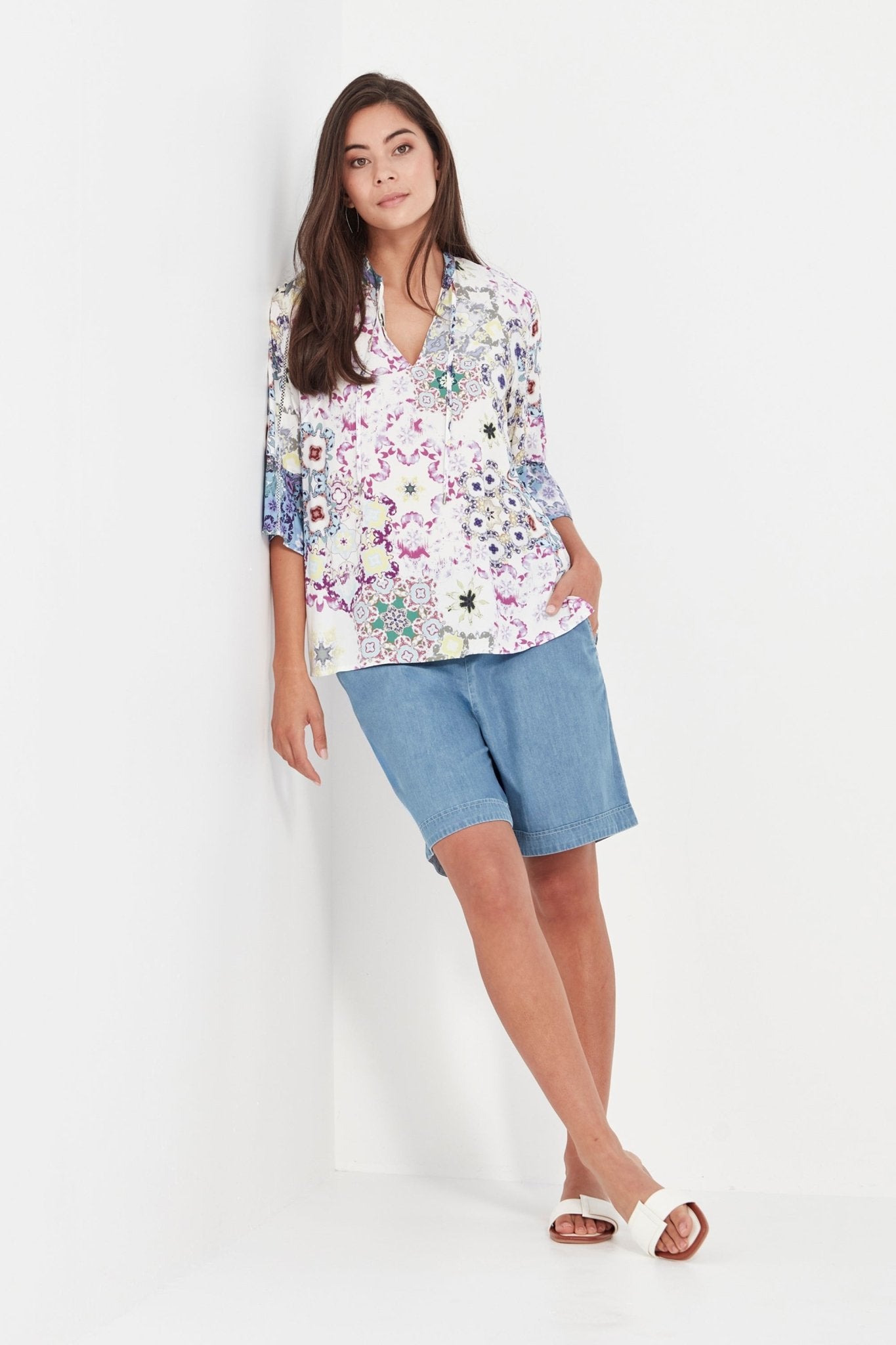 Shop Verge Alex Chambray Denim Short - Verge