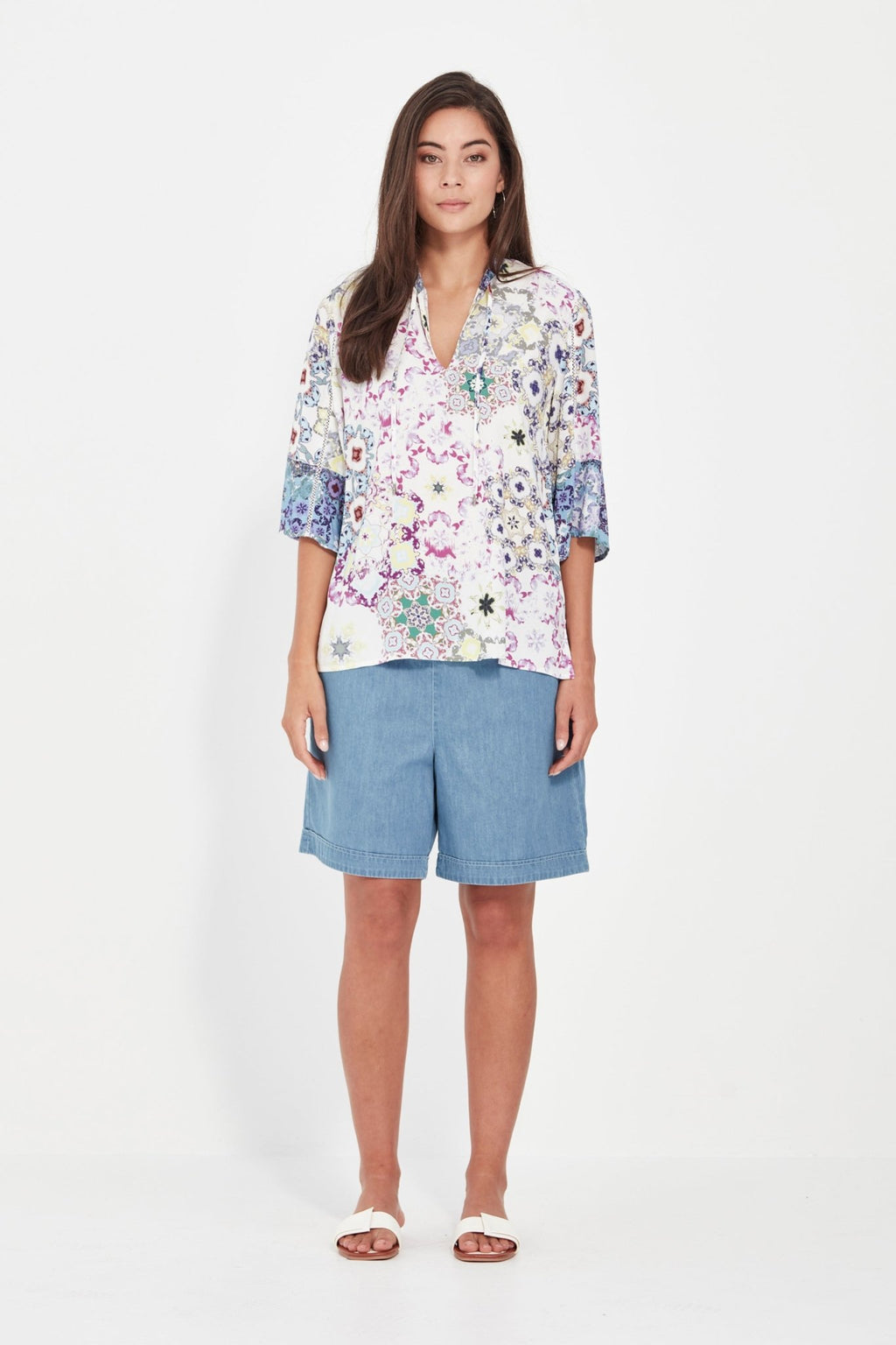 Shop Verge Alex Chambray Denim Short - Verge