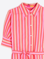Shop Vilagallo Hester Stripe Shirt Dress - Vilagallo