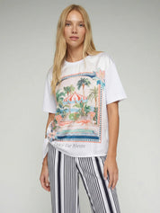 Shop Vilagallo Keira Cheetah in Ibiza Print T-Shirt - Vilagallo