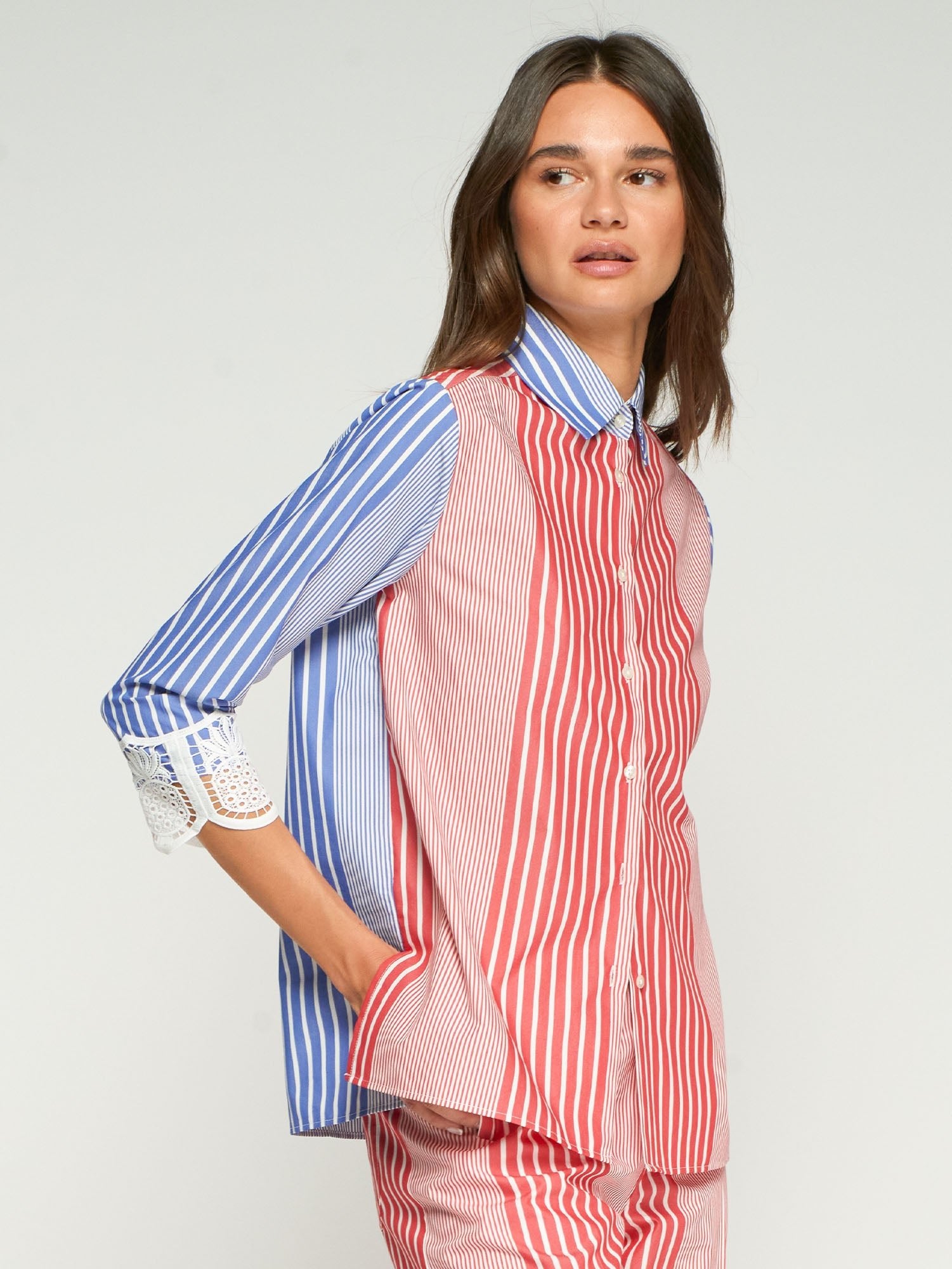 Shop Vilagallo Paola Stripe Shirt - Vilagallo