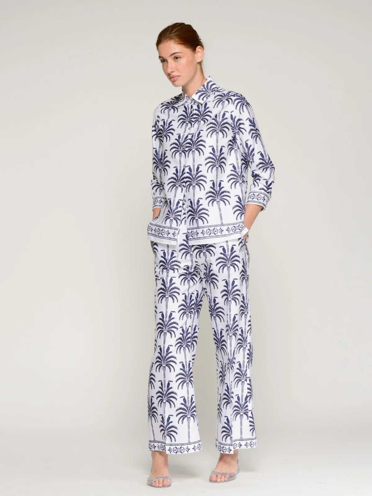 Shop Vilagallo Tiffany Palm Trees & Toucan Print Shirt - Vilagallo