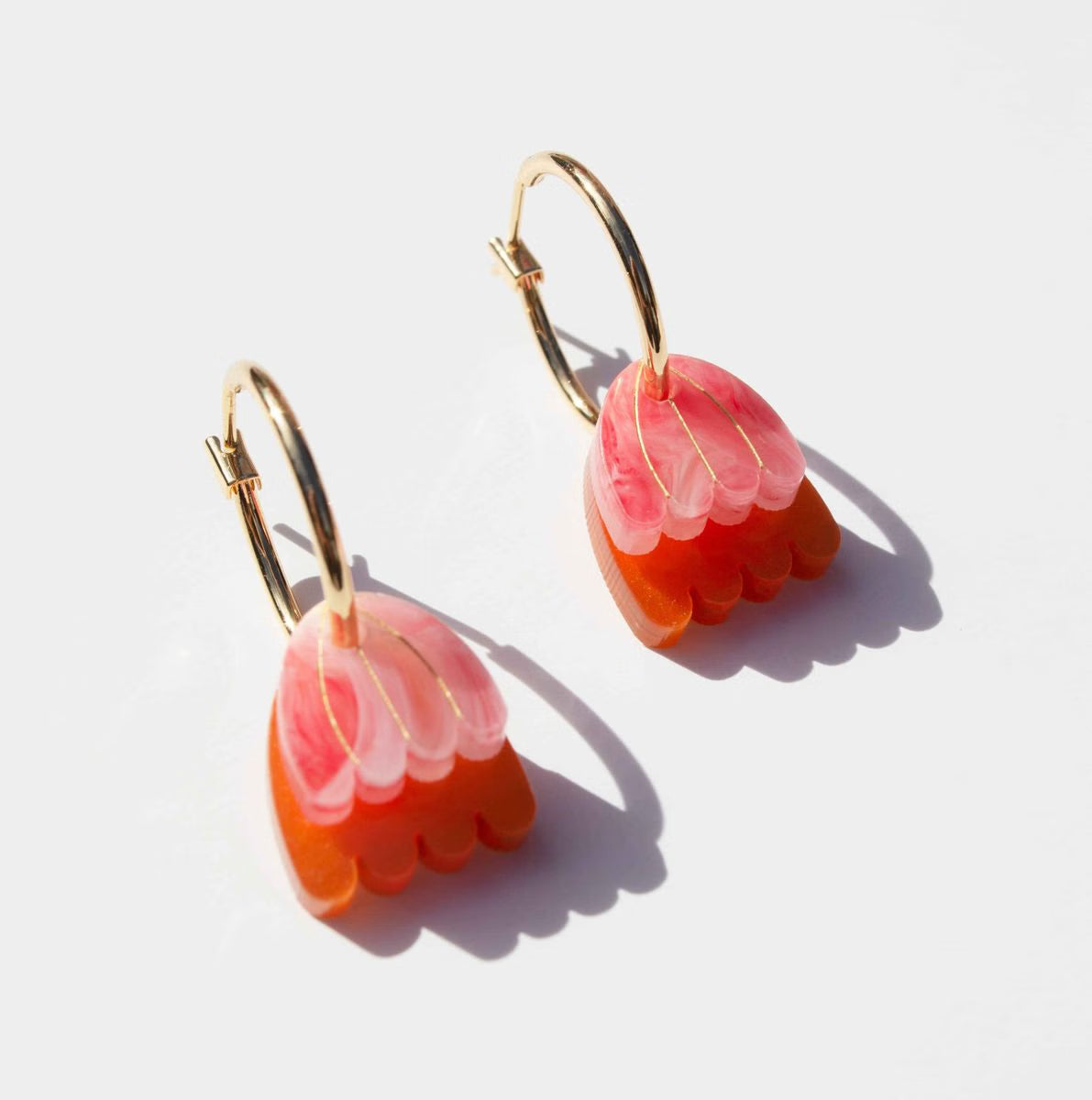 Hagen & Co Palm Acrylic Hoop Earrings