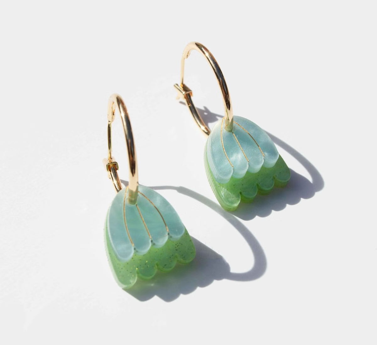 Hagen & Co Palm Acrylic Hoop Earrings