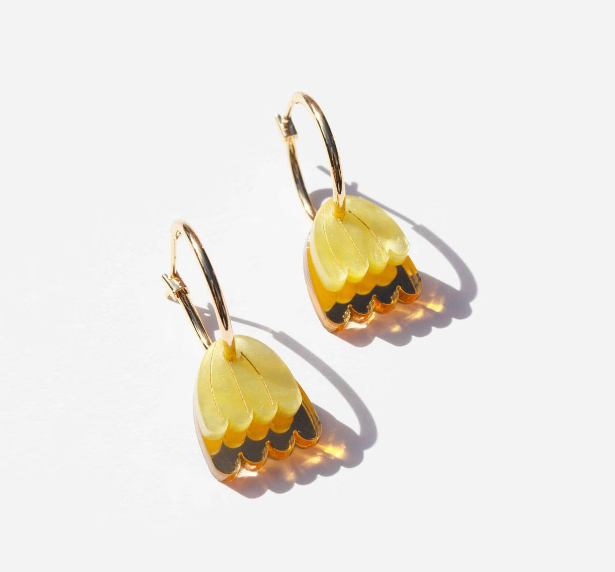 Hagen & Co Palm Acrylic Hoop Earrings