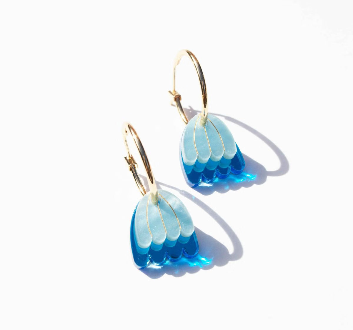 Hagen & Co Palm Acrylic Hoop Earrings