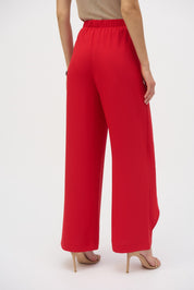 Shop Woven Wide - leg Pants With Asymmetrical Overlay - Joseph Ribkoff