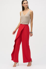 Shop Woven Wide - leg Pants With Asymmetrical Overlay - Joseph Ribkoff