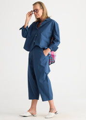 Shop Zaket & Plover Barrel Leg Cotton Pant - Zaket & Plover