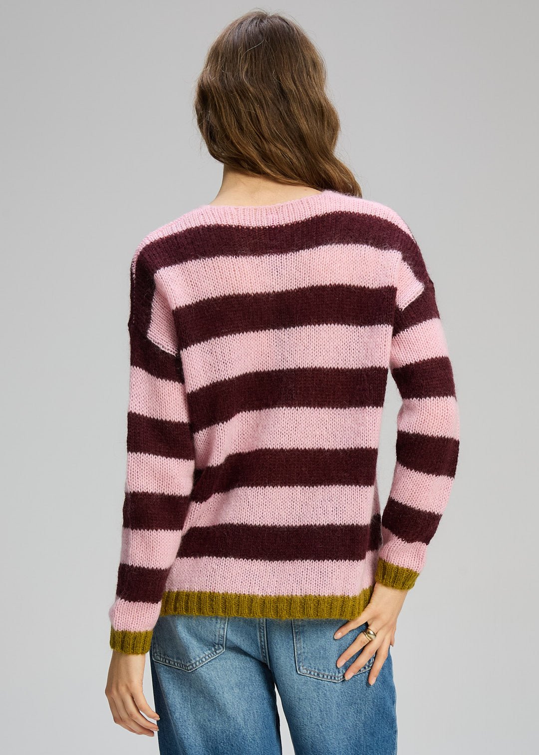 Shop Zaket & Plover Cozy Kid Stripe V Jumper - Zaket & Plover