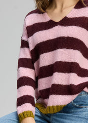 Shop Zaket & Plover Cozy Kid Stripe V Jumper - Zaket & Plover