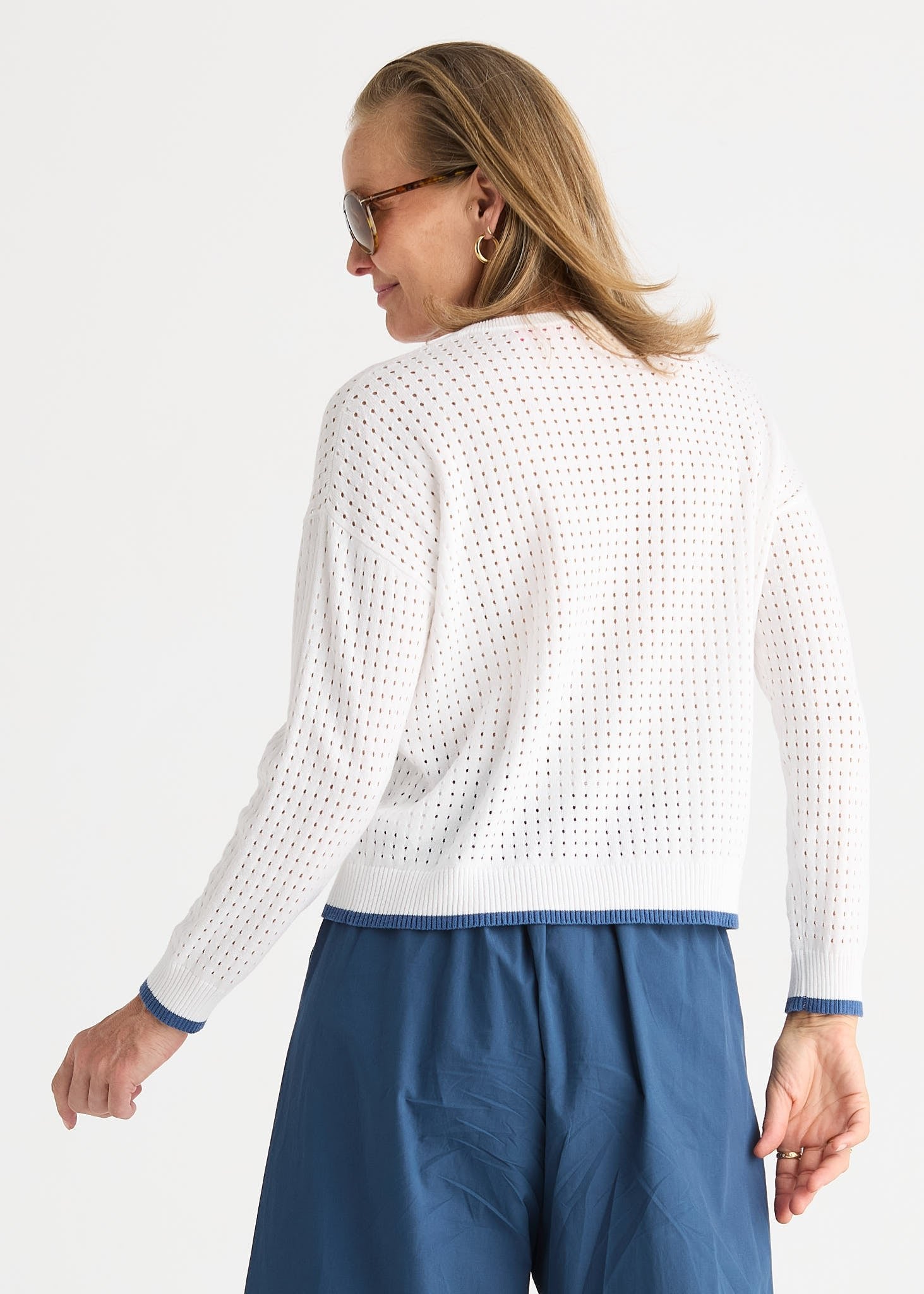 Shop Zaket & Plover Pointelle Zip Cotton Cardi - Zaket & Plover