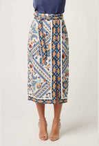 Shop Zenobia Fringe Midi Skirt in Petinos Floros - OnceWas